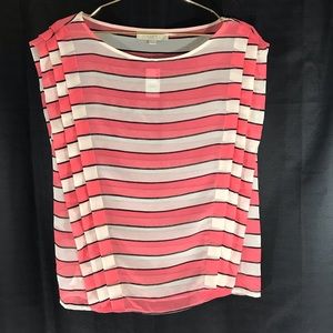 Loft Pink and Cream Stripped Shirt